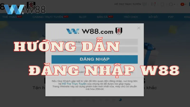 Đăng nhập tài khoản W88