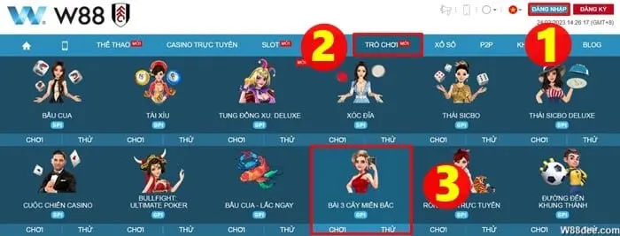 Hướng Dẫn Cách Chơi 3 Cây Miền Bắc W88 Luôn Thắng